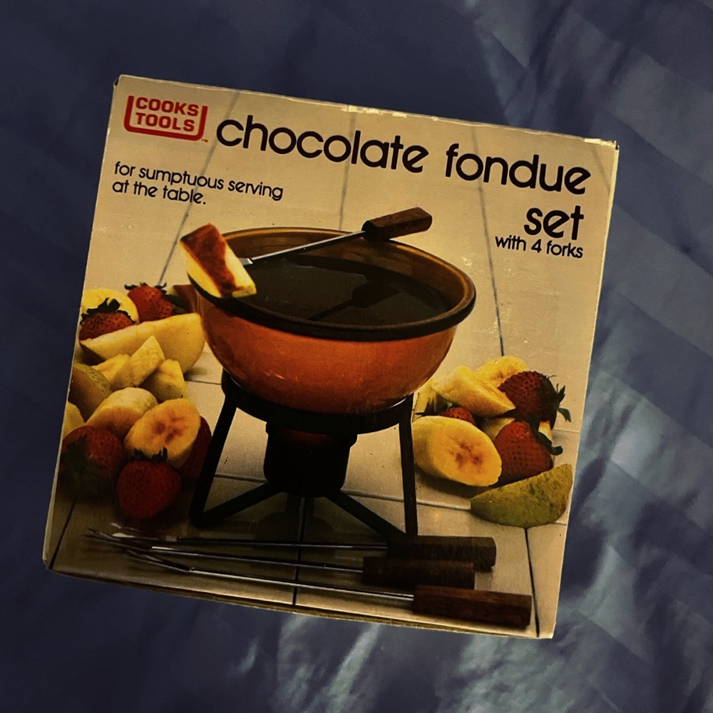 VINTAGE 1983 Chocolate Fondue Set - Original